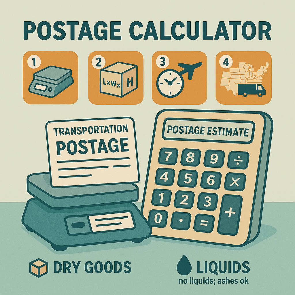 Resources &Tools- Postage calculator for books and packages, estimating shipping cost by weight, size, and delivery type for authors mailing orders.