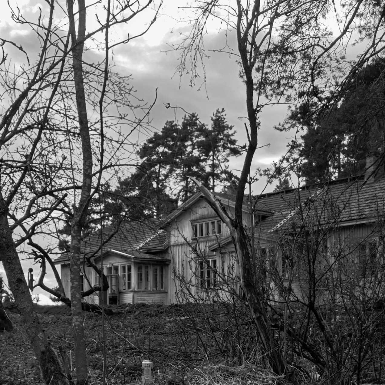 Vanha hirsitalo mäenpäällä