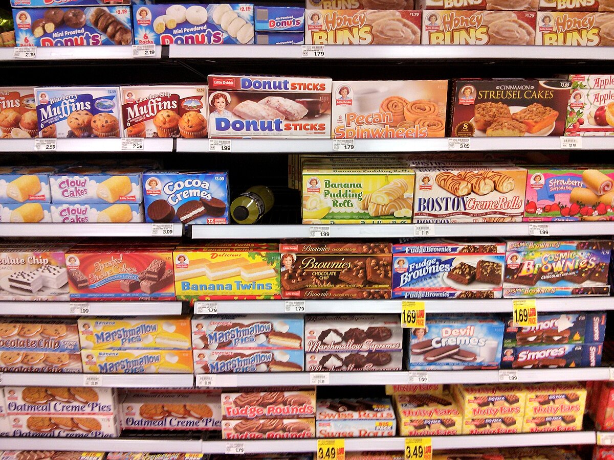 A shelf of Junk Food