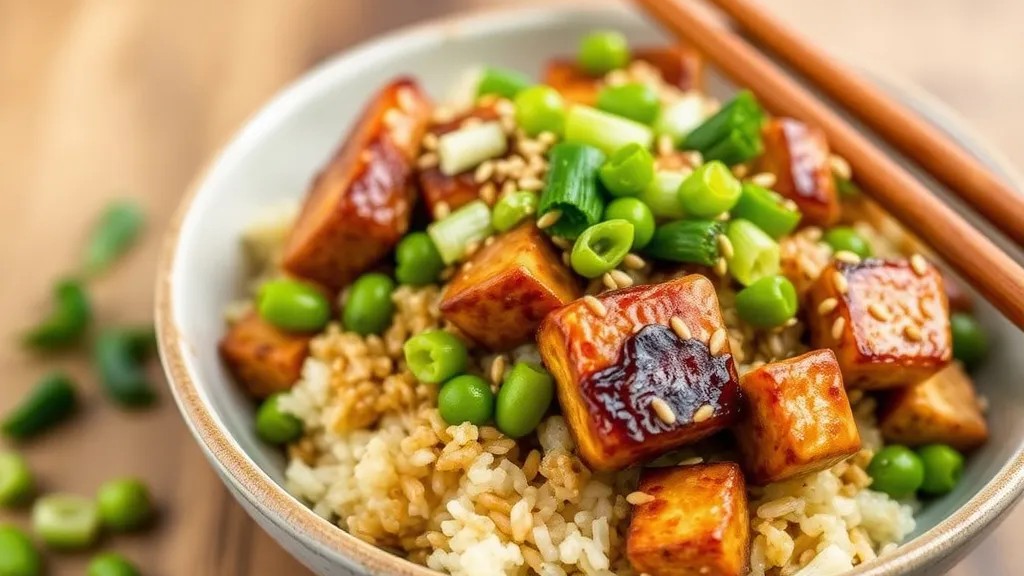 Miso-Glazed Tempeh with Edamame Fried Rice