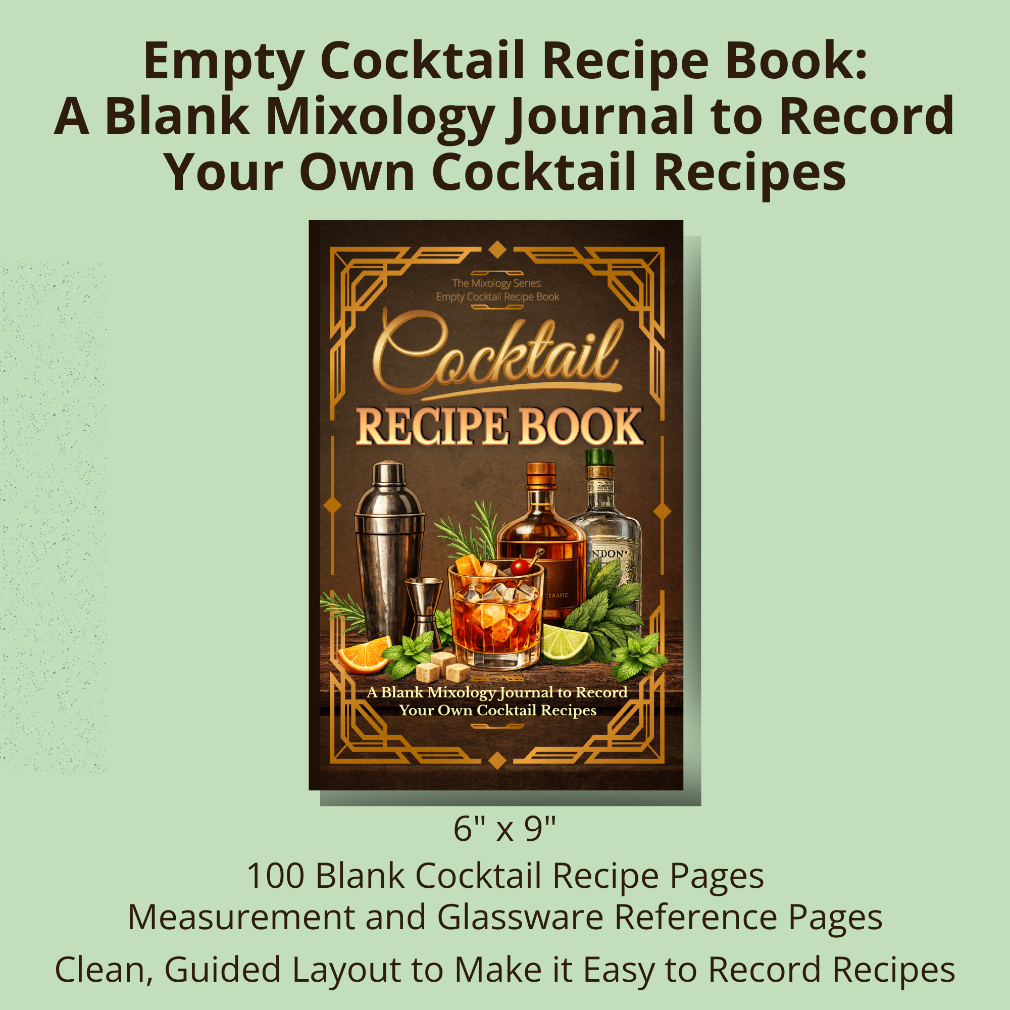 Empty Cocktail Recipe Book