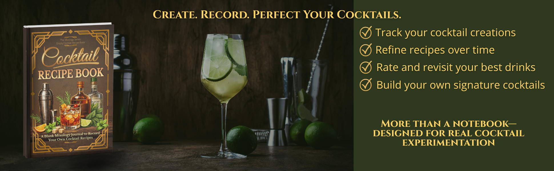 Empty Cocktail Recipe Book