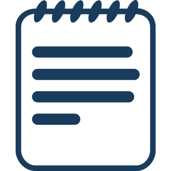 blue icon of notepad