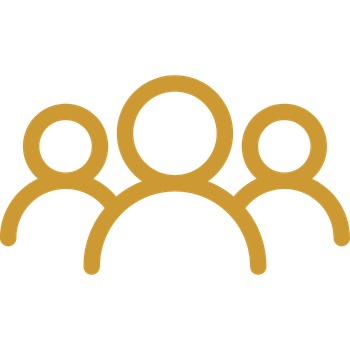 Gold icon for three people