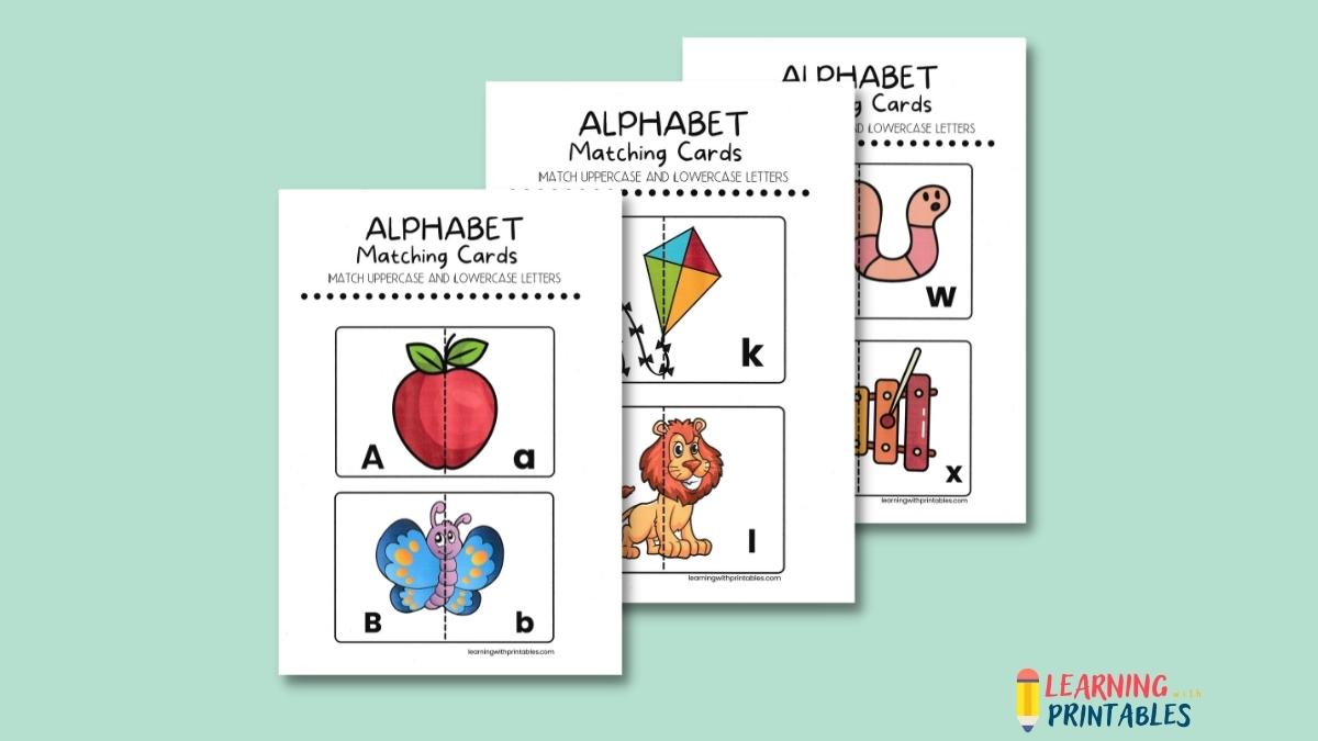 uppercase lowercase printable matching game