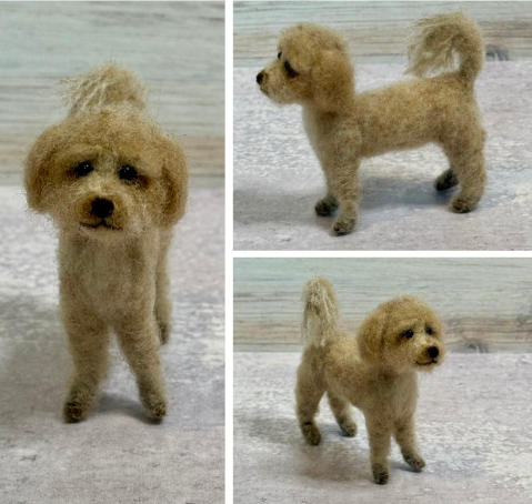 Needle-felted dog