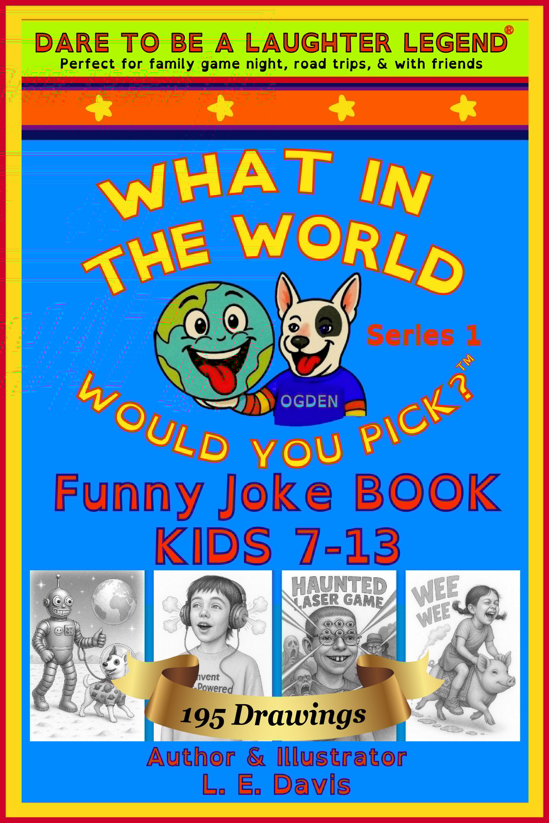 A bright blue background features a smiling cartoon Earth holding a question, 