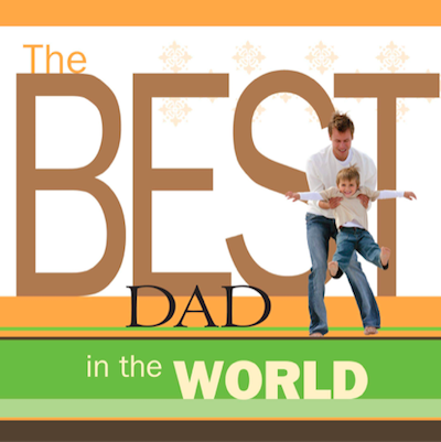 gift book cover with father twirling son around