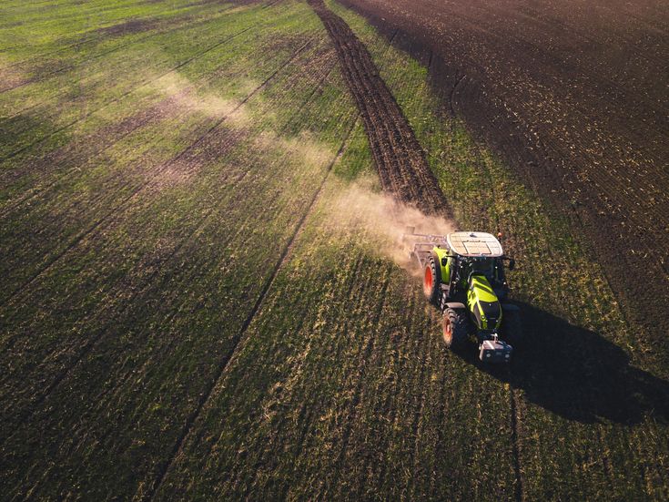 Field with tractor