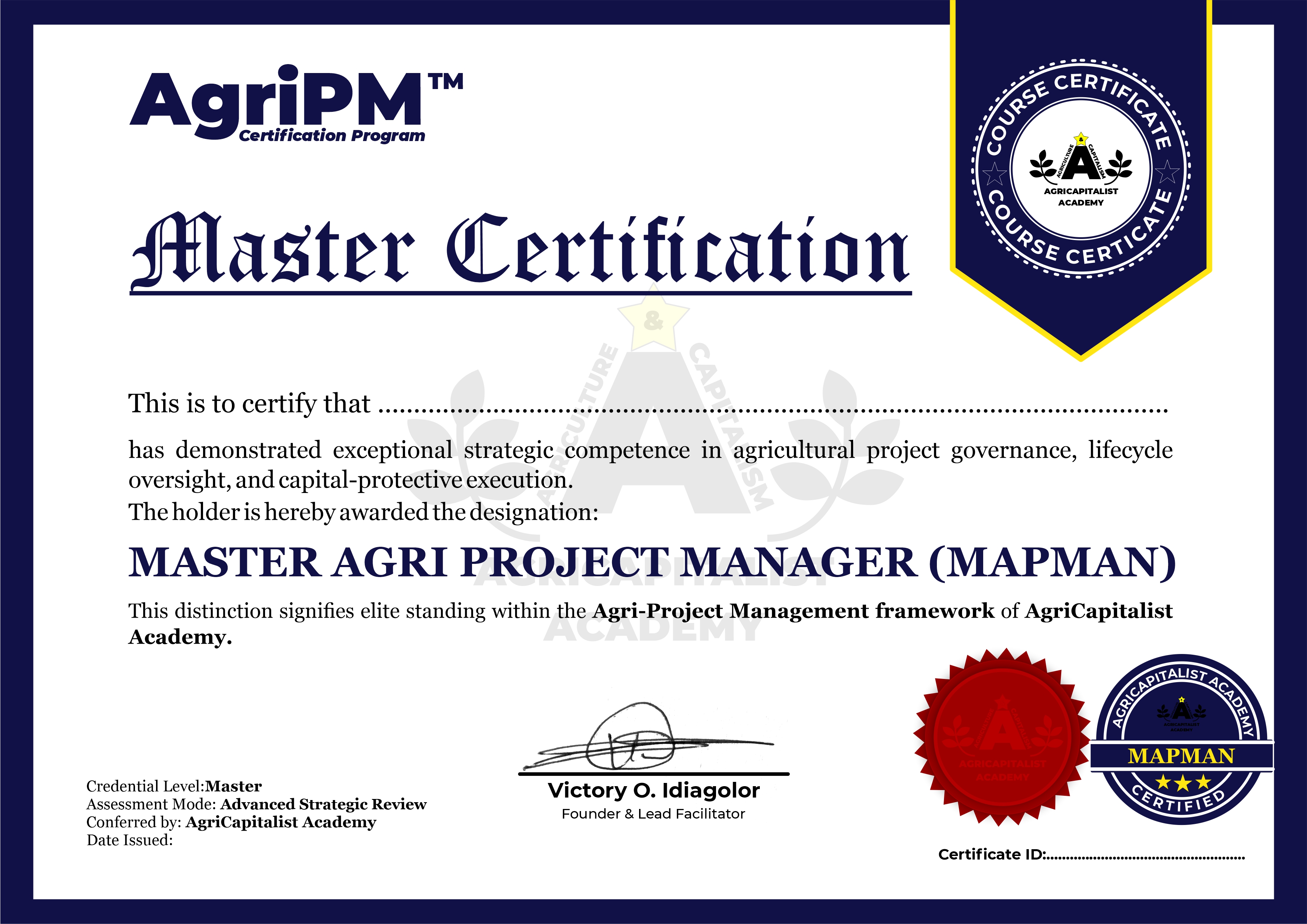 MAPMAN Certificate Preview