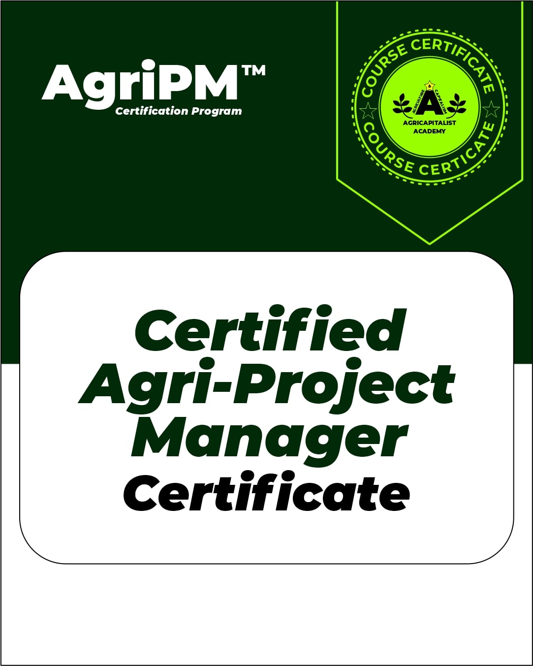 Certified Agri-Project Manager