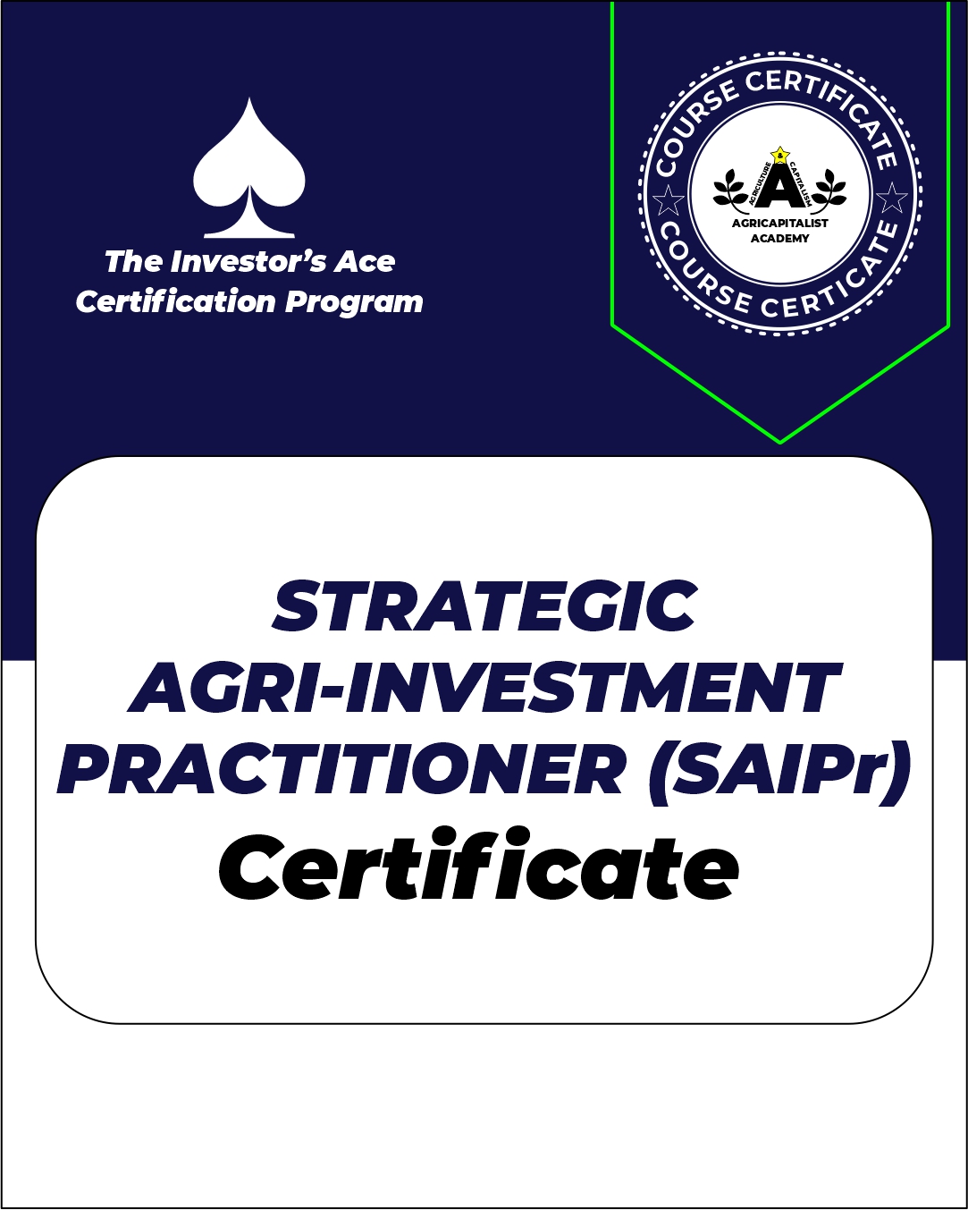 Strategic Agri-Investment Practitioner