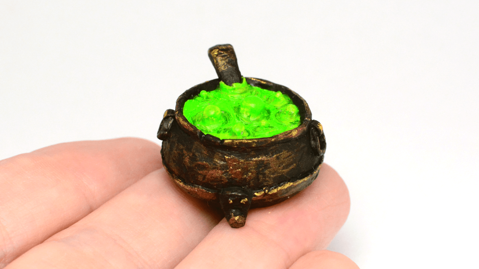 Witch's cauldron with bubbling potion