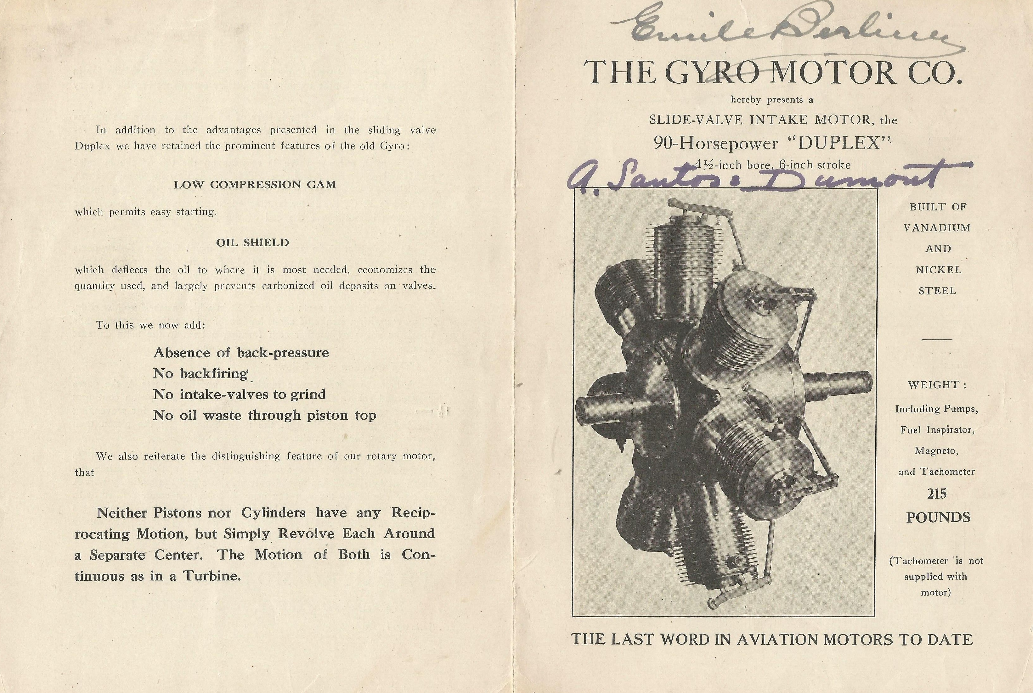 autographe alberto santos dumont