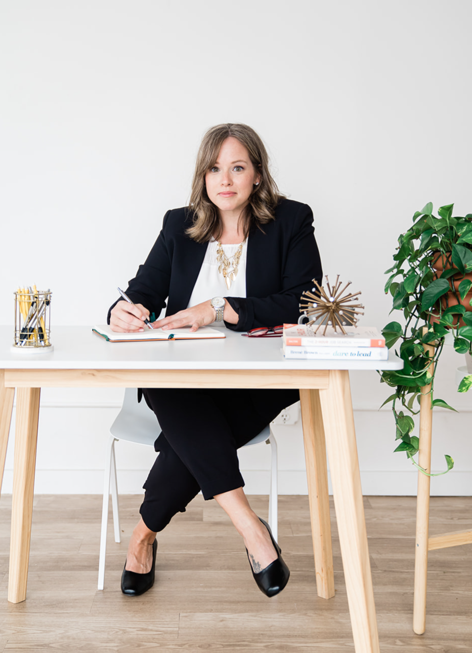 Erin sitting at desk