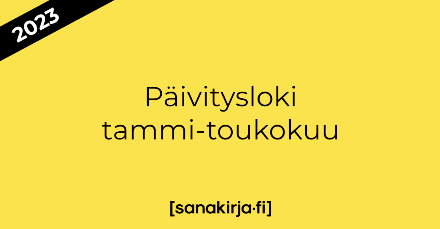 Päivitysloki: tammi-toukokuu 2023