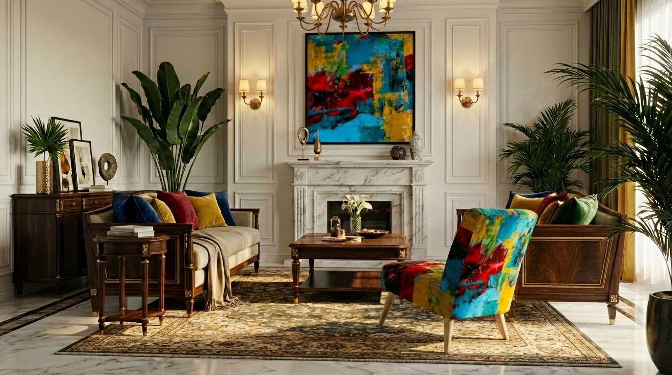 Artwork in a Victorian interior