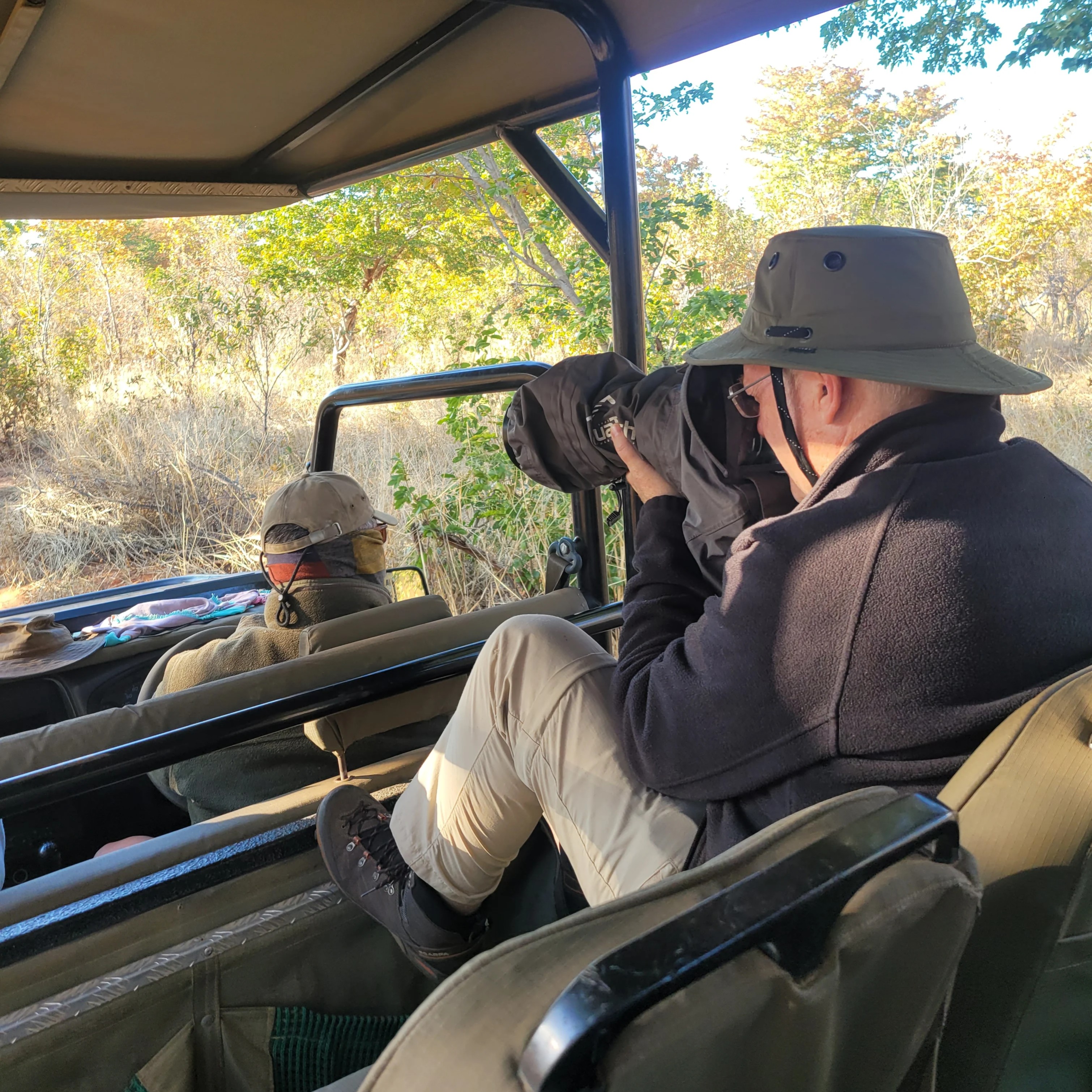 Wildlife photographer Graham Elliott in action in Zimbabwe