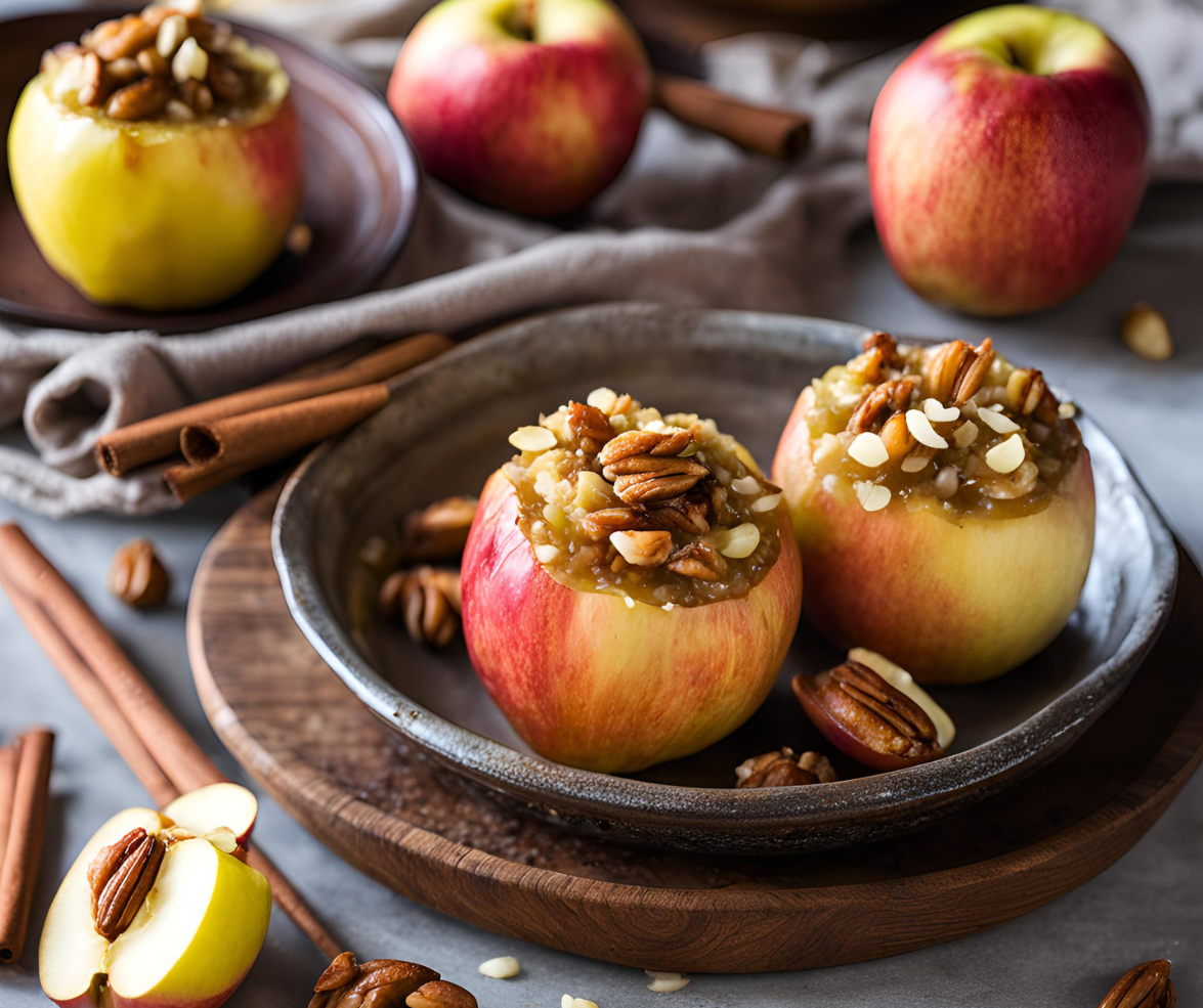 Gyömbéres-citromos rizzsel töltött sült alma