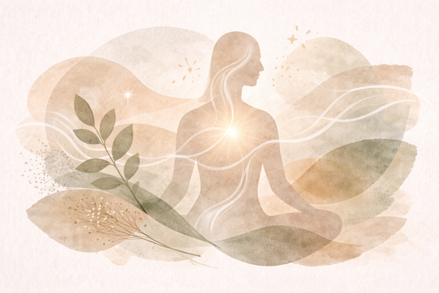 Minimal abstract wellness illustration representing the nervous system settling and adapting to  change