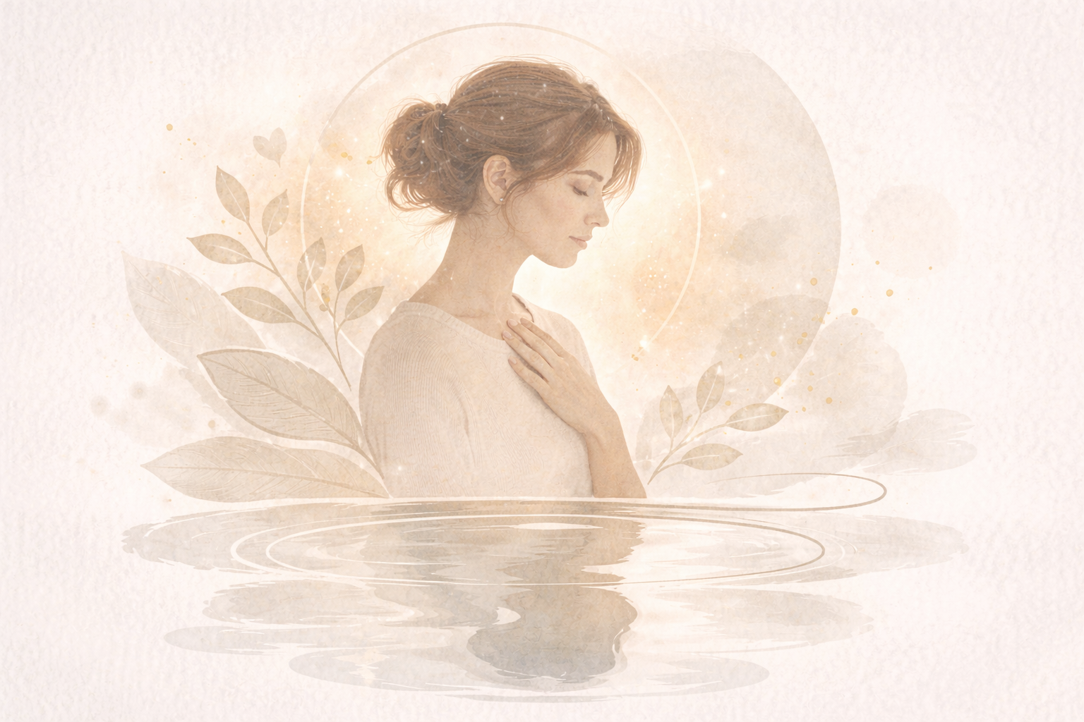 Minimal abstract wellness illustration representing self-reflection and awareness during a health  plateau