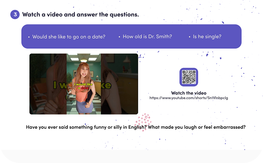 Screenshot of a By Passion English lesson plan with entertaining videos