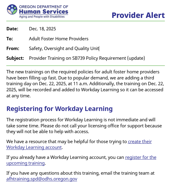 APD Provider Training on SB 739 Requirements