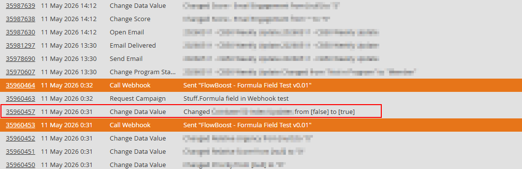 Activity Log Snippet