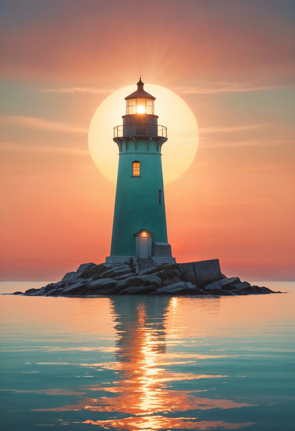 Light House at Sunset Attribution Freepik