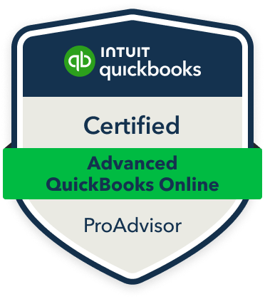 QuickBooks Online Certified Advanced ProAdvisor Badge with Green Banner