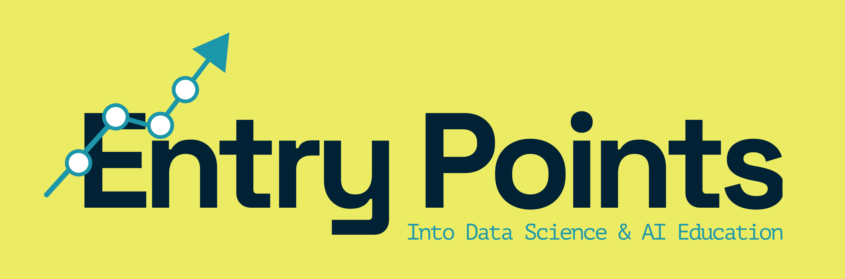 The Entry Points Into Data Science & AI Education logo is displayed on a lemon yellow background.