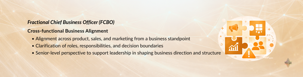 Cross-functional business alignment led by a Fractional Chief Business Officer across product, sales, and marketing teams