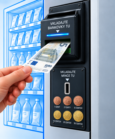 Mincovník a akceptor bankoviek pre predajné automaty