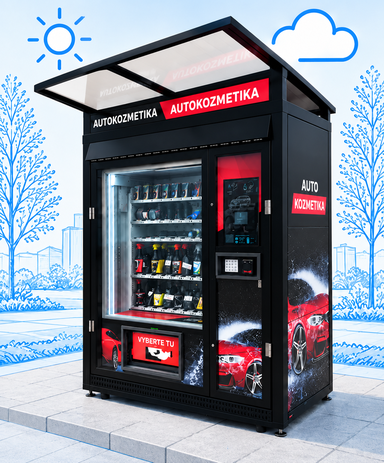 Vonkajší kiosk na celoročnú prevádzku predajného automatu