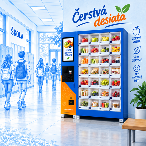 Predajný automat s občerstvením pre školy a verejné miesta