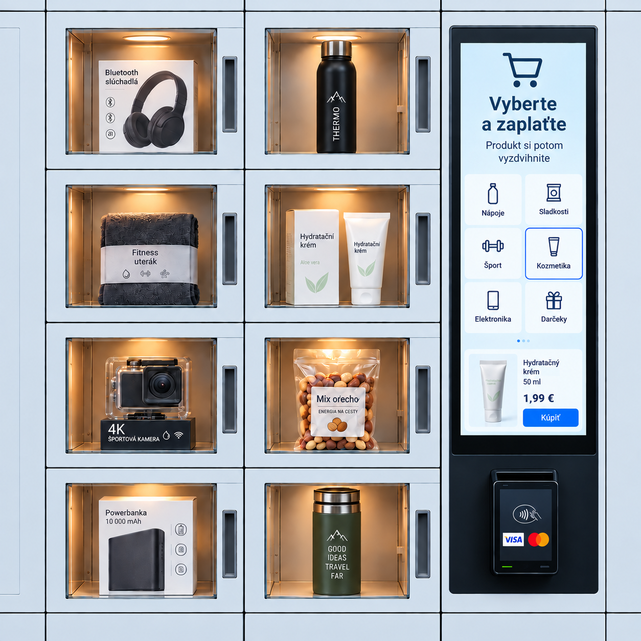 Smart Lockers na samoobslužný predaj 24/7