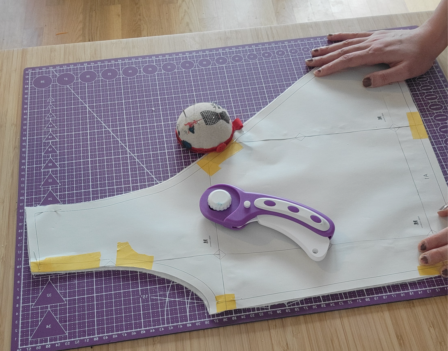 Handmade MABEL MAMA Blouse pattern cutting and sewing process