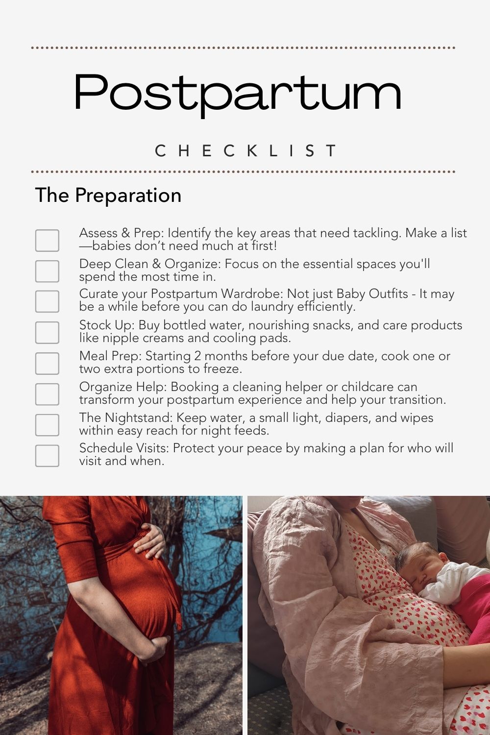 checklist for Postpartung Preparation