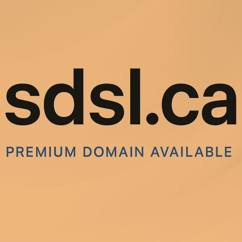 SDSL.ca cean modern graphic displaying ‘sdsl.ca’ with subtext ‘Premium Domain Available’ on a neutral gradient background with blue accent.