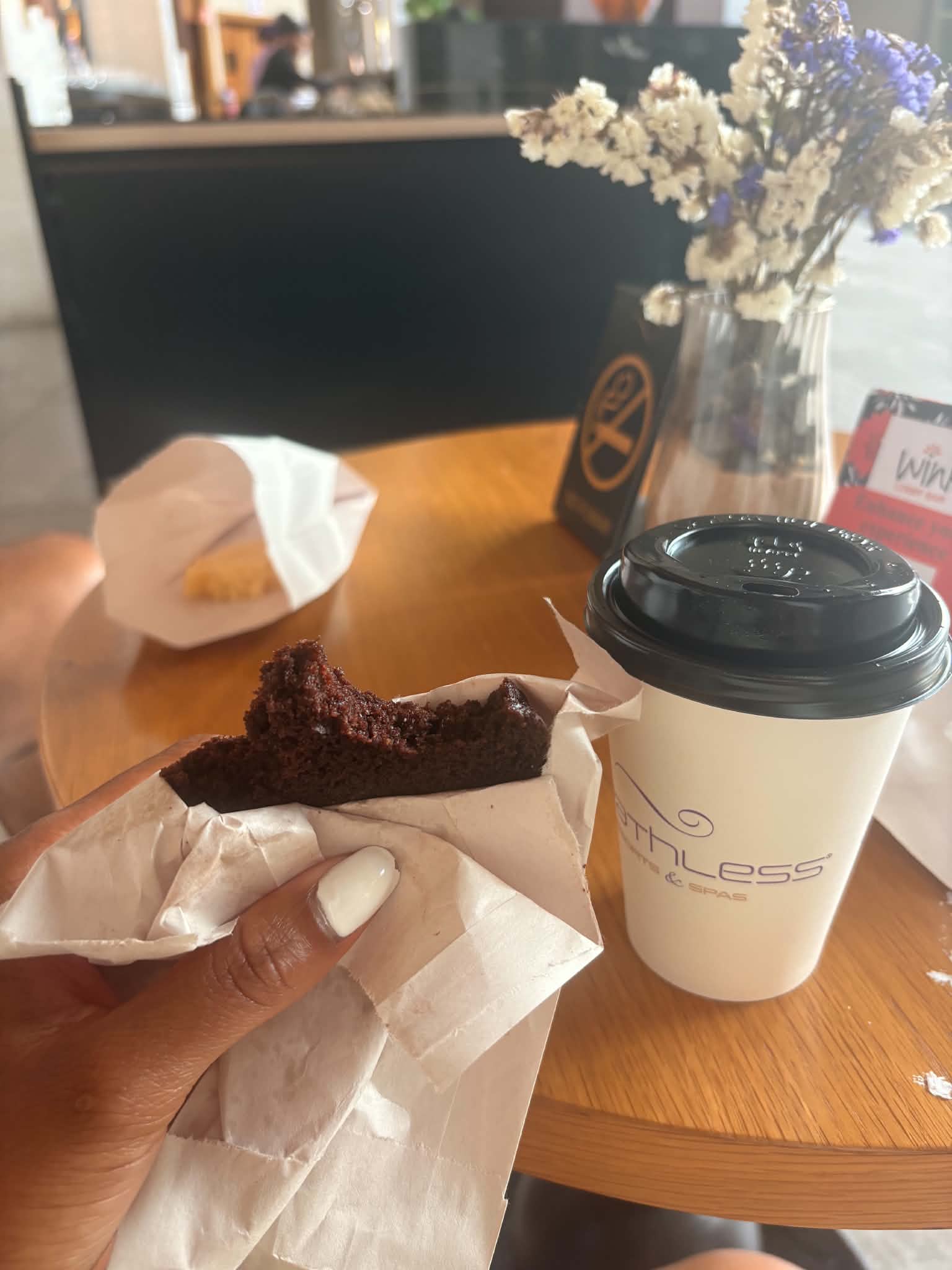 My chocolate loaf and hot chocolate from the Nook