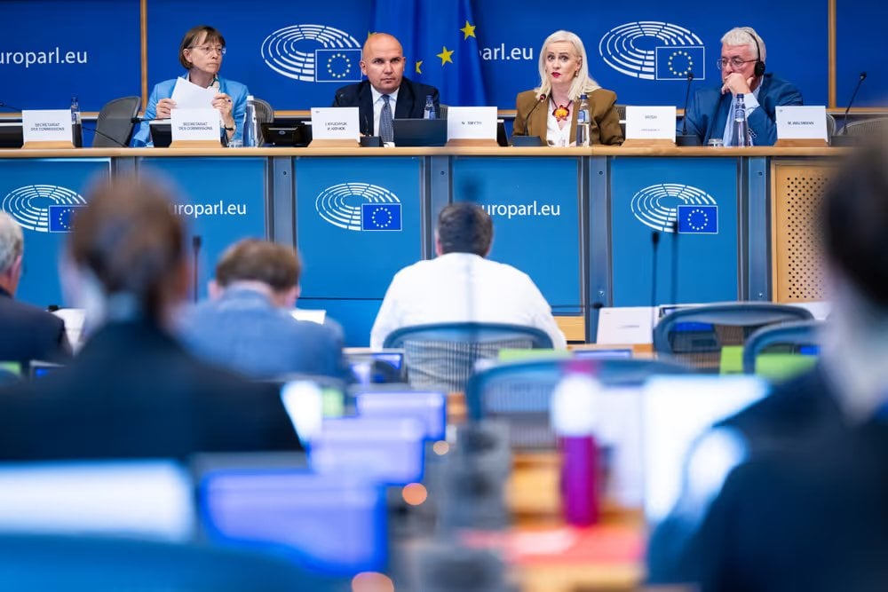 Ireland’s Minister of State Niamh Smyth presents the Council Presidency’s priorities to the European Parliament’s Legal Affairs Committee, 7 September 2026
