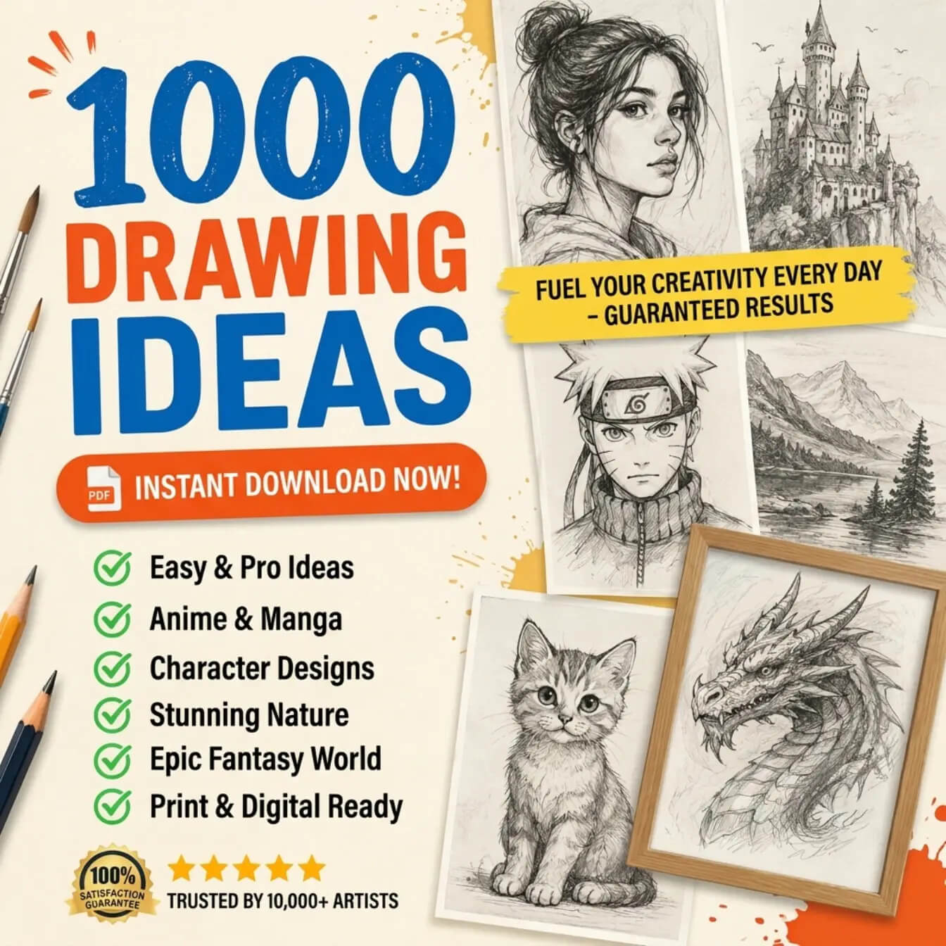 1000 Drawing ideas banner