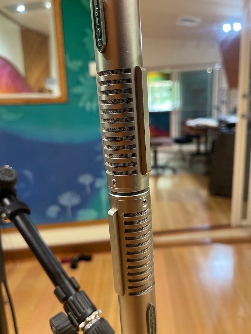 Royer R122 ribbon microphones in Blumlein configuration at Mix Artist Studio, Mullumbimby