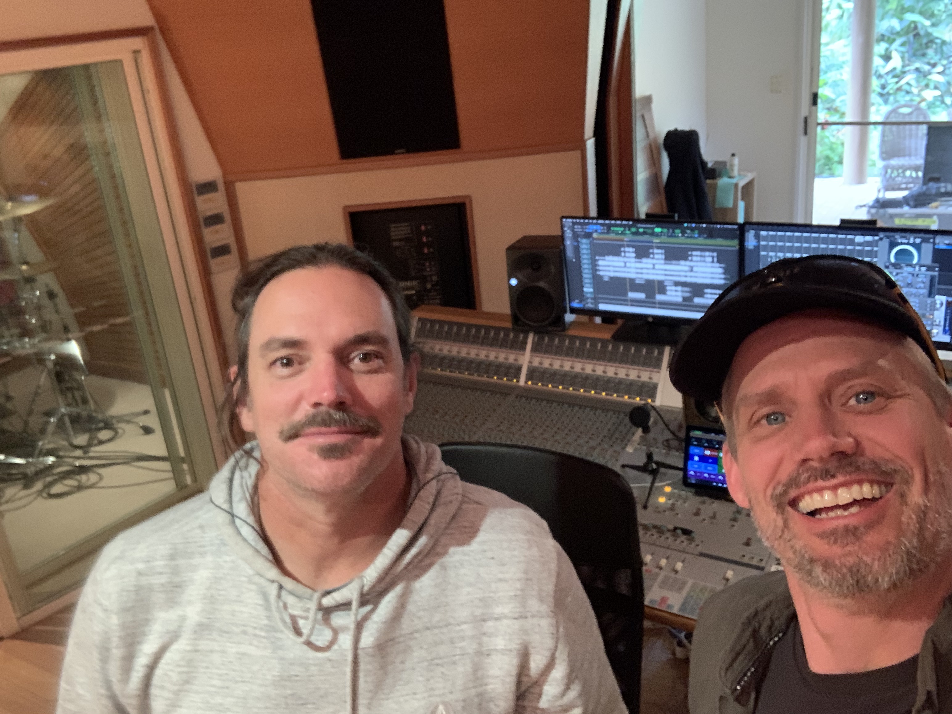 Tim Stokes with engineer Jan 'Yarn' Muths at Mix Artist Studio