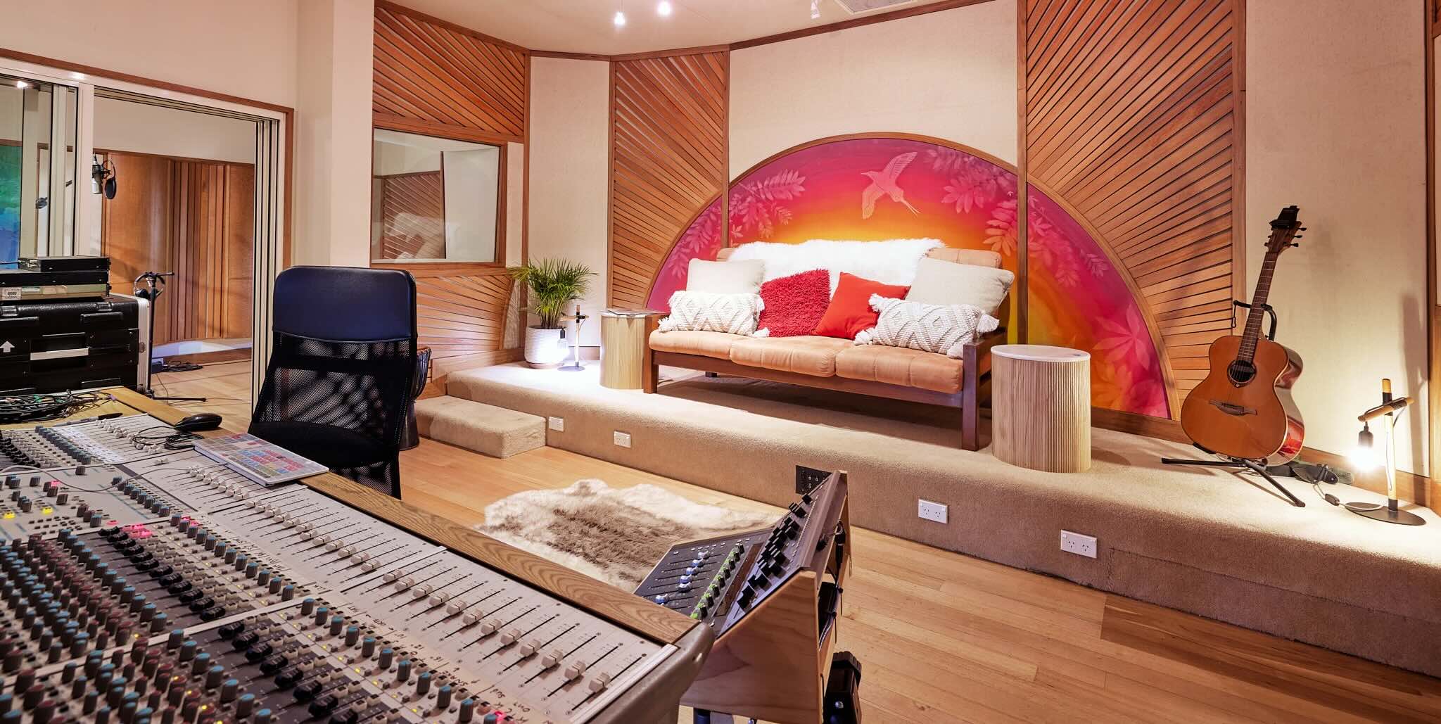 Control Room and large scale analogue console at Mix Artist Studio in Mullumbimby