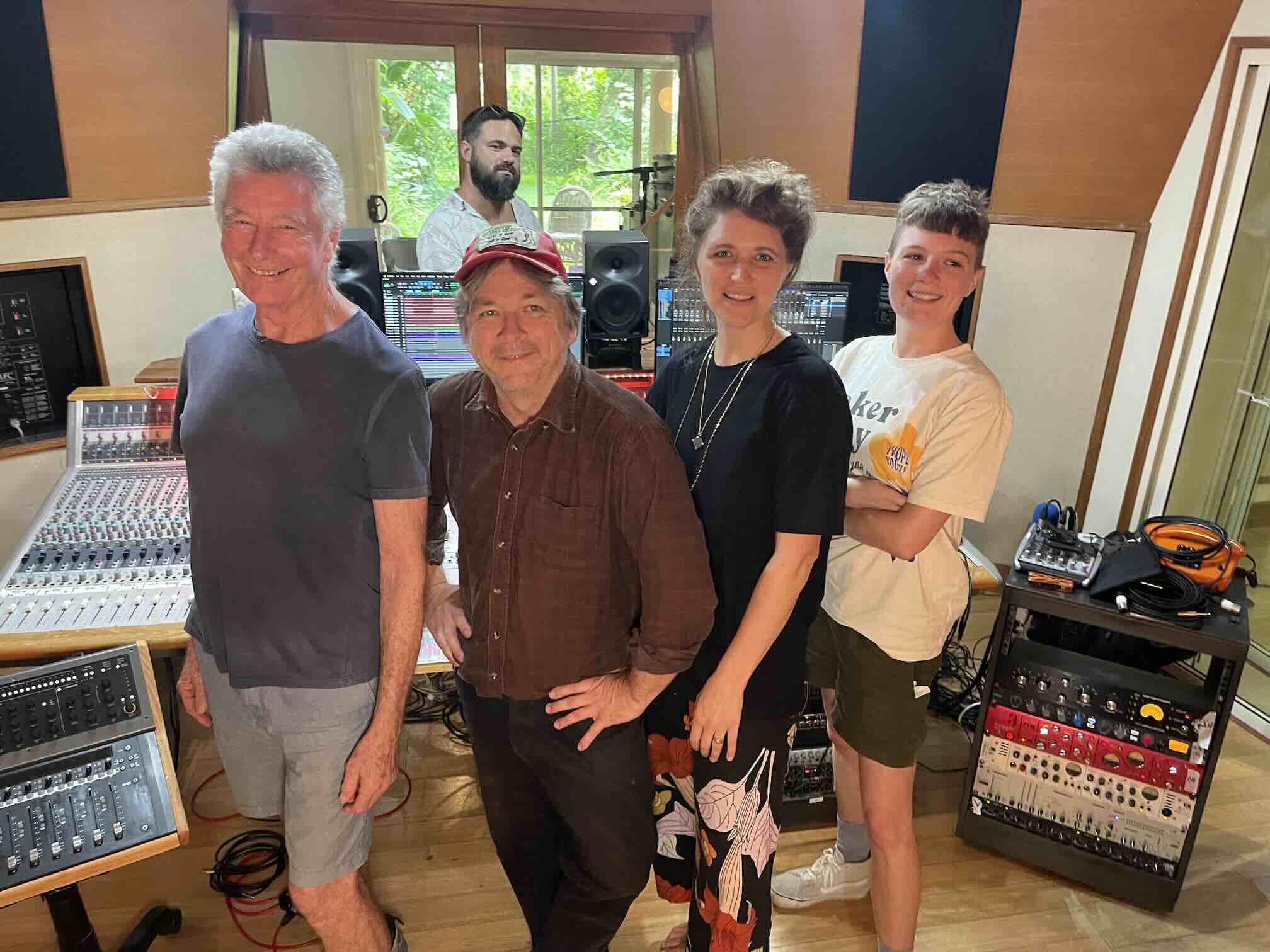 Emily Lubitz and band during the Two Black Horses recording sessions at Mix Artist Studio, Mullumbimby