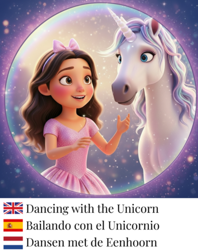 Cover page of the storybook Dancing with the Unicorn with Martina and the Unicorn