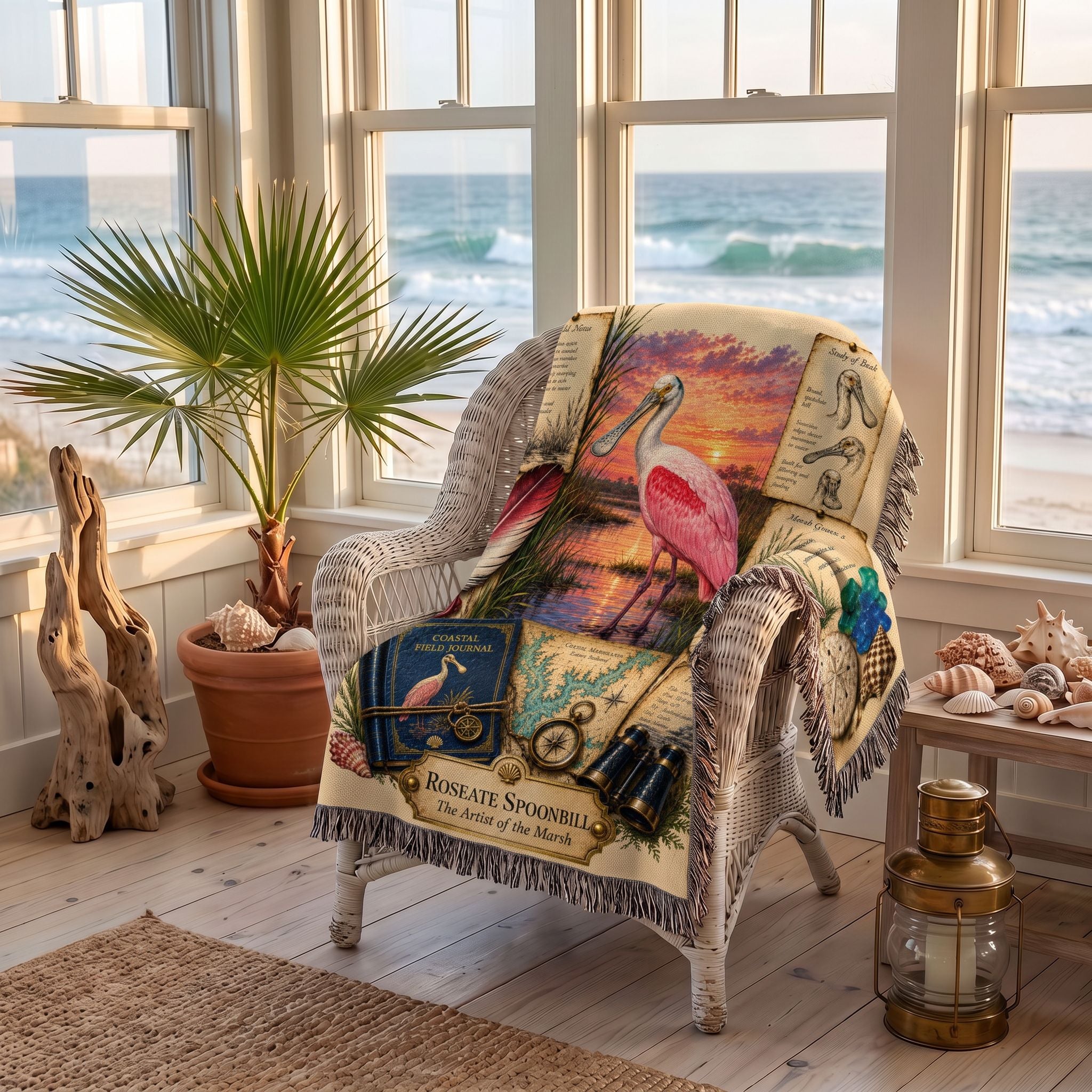 A relaxed coastal-inspired room with soft natural textures