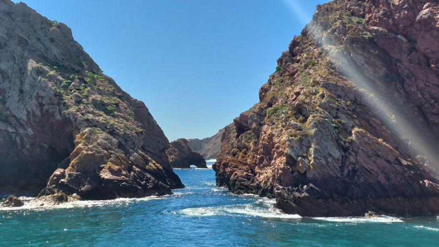 Rocky coastline and sea in Portugal