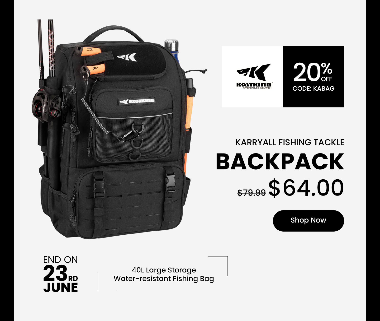Manage All Your Gear - KastKing Karryall Fishing Tackle Backpack 20% Off  Now - KastKing